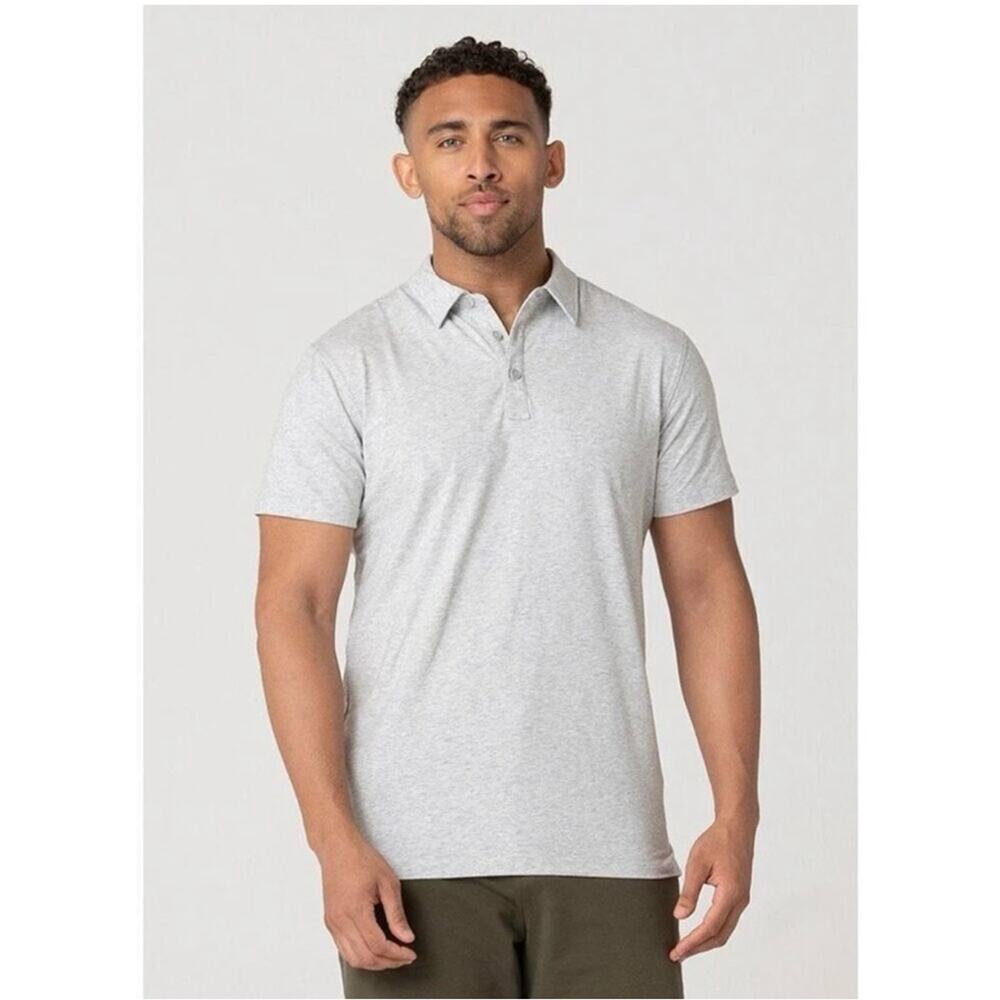 Swet Tailor SWET Polo Shirt Heather Gray Side Slits 3 Button Golf Size XXL NEW‎